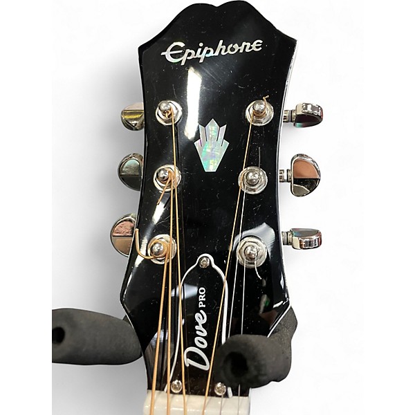 Used Epiphone Dove Pro  White Acoustic Electric Guitar
