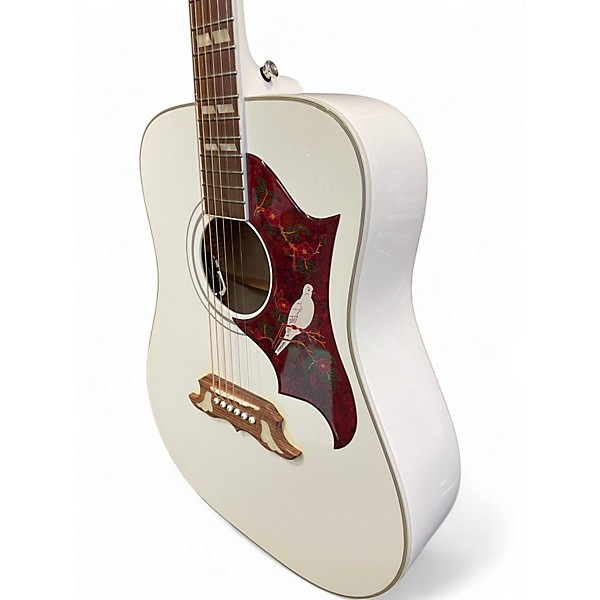 Used Epiphone Dove Pro  White Acoustic Electric Guitar