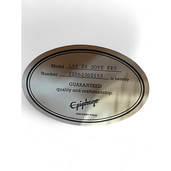 Used Epiphone Dove Pro  White Acoustic Electric Guitar