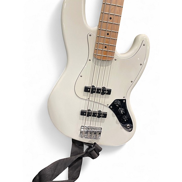Used Squier Affinity Jazz Bass Classic White Electric Bass Guitar