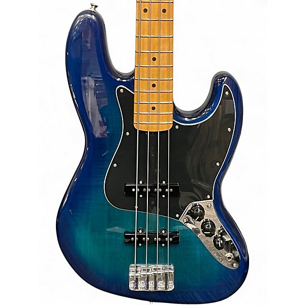 Used Fender Player II Jazz Bass Plus Top Blue Burst Electric Bass Guitar
