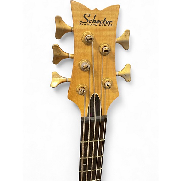 Used Schecter Guitar Research Stiletto Custom 5 String Natural Electric Bass Guitar