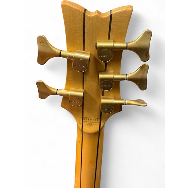 Used Schecter Guitar Research Stiletto Custom 5 String Natural Electric Bass Guitar