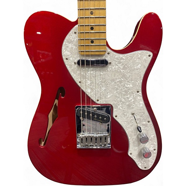 Used 2017 Fender Deluxe Thinline Telecaster Candy Apple Red Hollow Body Electric Guitar