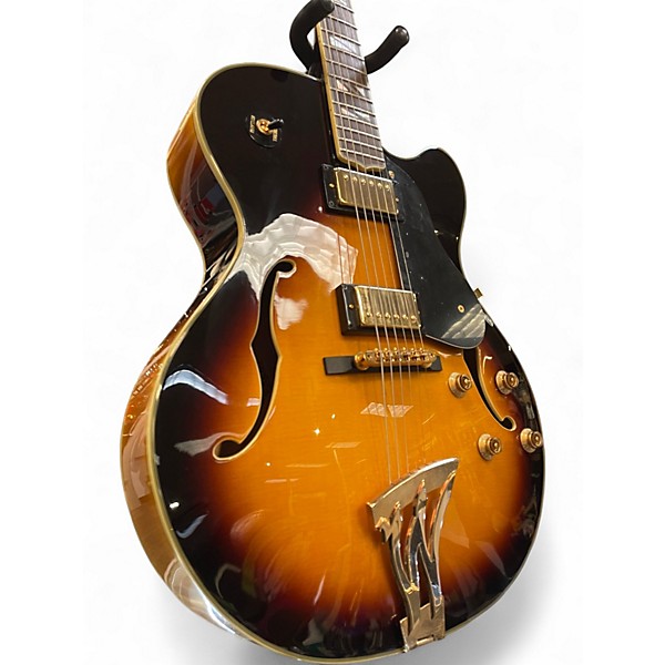 Used Washburn J6 Wes Montgomery Sunburst Hollow Body Electric Guitar