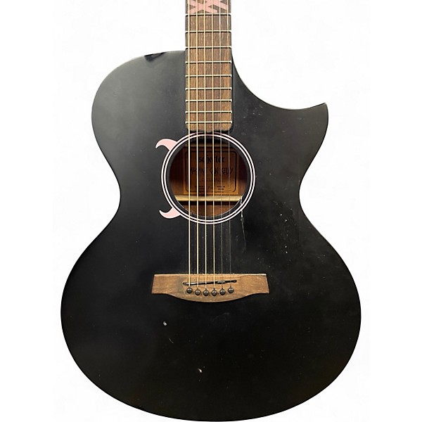 Used 2022 Schecter Guitar Research Machine Gun Kelly Electric Acoustic Guitar Black Acoustic Electric Guitar