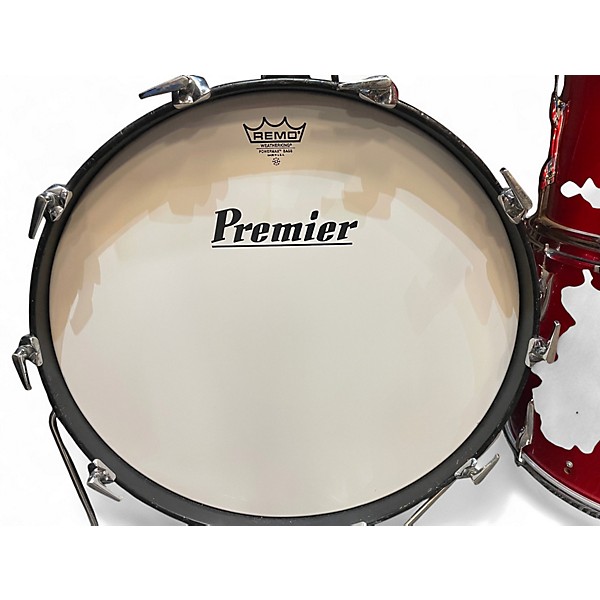 Used 1970s Premier 4 Piece PROJECTOR Candy Apple Red Drum Kit