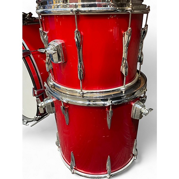 Used 1970s Premier 4 Piece PROJECTOR Candy Apple Red Drum Kit