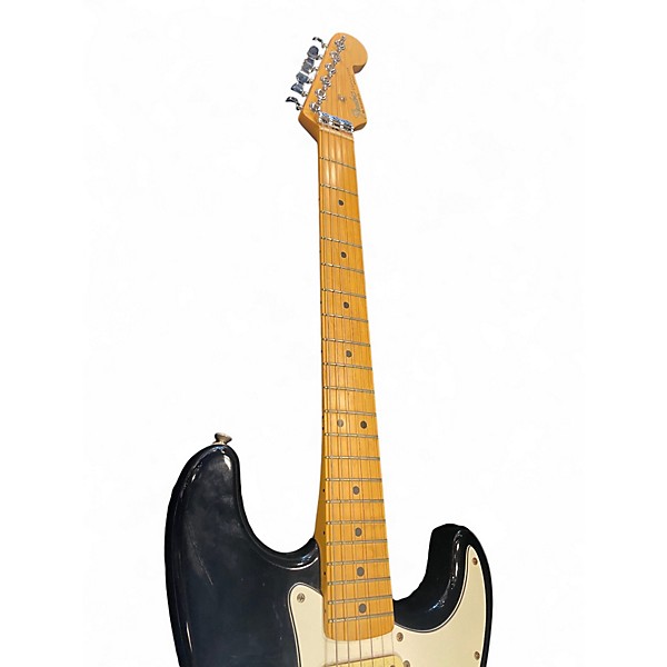 Vintage 1991 Fender Standard Stratocaster Black and White Solid Body Electric Guitar