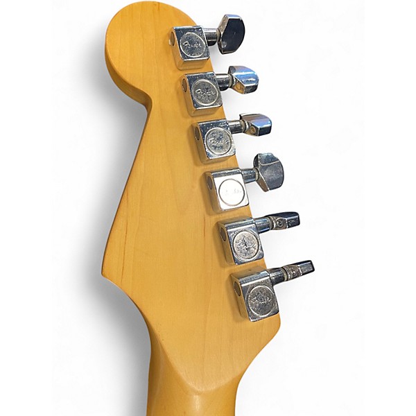 Vintage 1991 Fender Standard Stratocaster Black and White Solid Body Electric Guitar