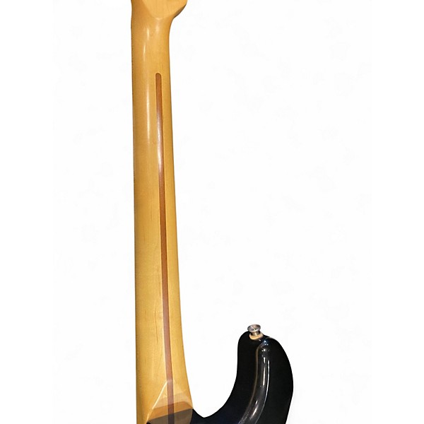 Vintage 1991 Fender Standard Stratocaster Black and White Solid Body Electric Guitar