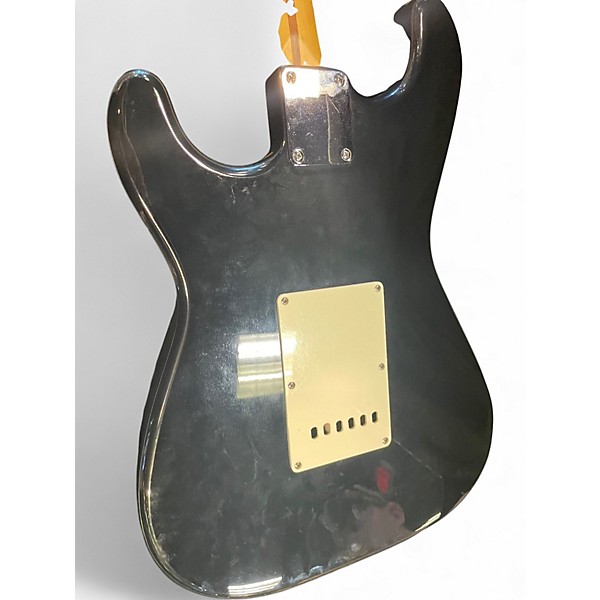 Vintage 1991 Fender Standard Stratocaster Black and White Solid Body Electric Guitar