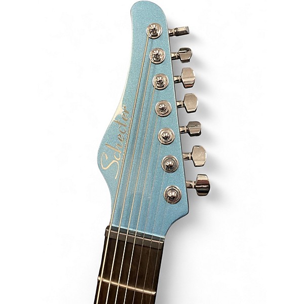 Used Schecter Guitar Research AARON MARSHALL AM7  Jade Pearl Metallic Solid Body Electric Guitar