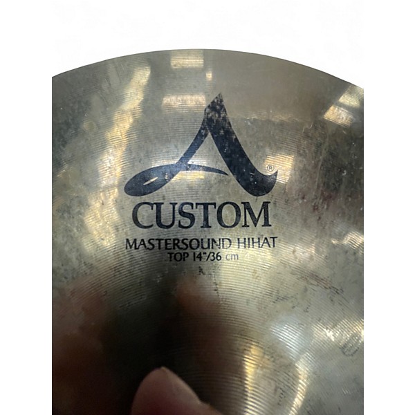 Used Zildjian 14in A Custom Mastersound Hi Hat Pair Cymbal