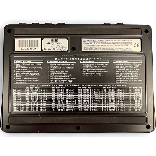 Used Alesis SR16 Drum Machine