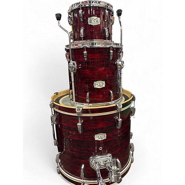 Used Pearl 6 Piece Export Red Oyster Wrap Drum Kit
