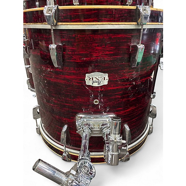 Used Pearl 6 Piece Export Red Oyster Wrap Drum Kit