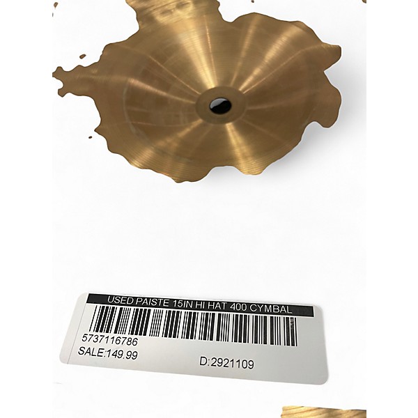 Used Paiste 15in HI HAT 400 Cymbal