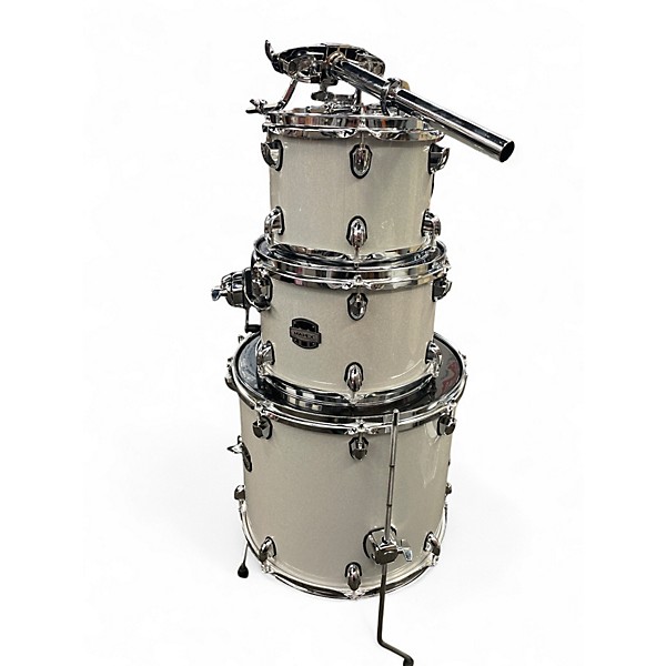Used Mapex 5 Piece mars birch ivory sparkle Drum Kit