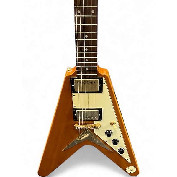 Used Epiphone Korina Flying V natural Solid Body Electric Guitar