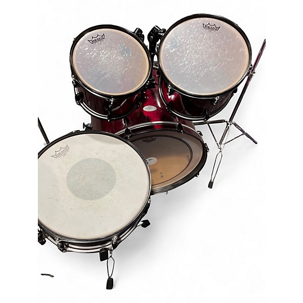 Used Pearl 5 Piece Soundcheck Wine Red Drum Kit