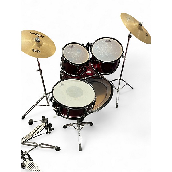 Used Pearl 5 Piece Soundcheck Wine Red Drum Kit