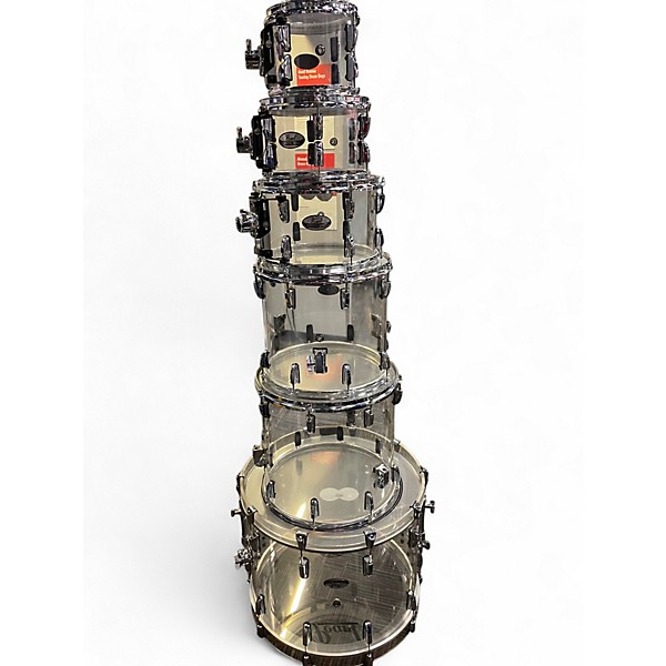 Used 2020s Pearl 6 Piece Crystal Beat Ultra Clear Drum Kit