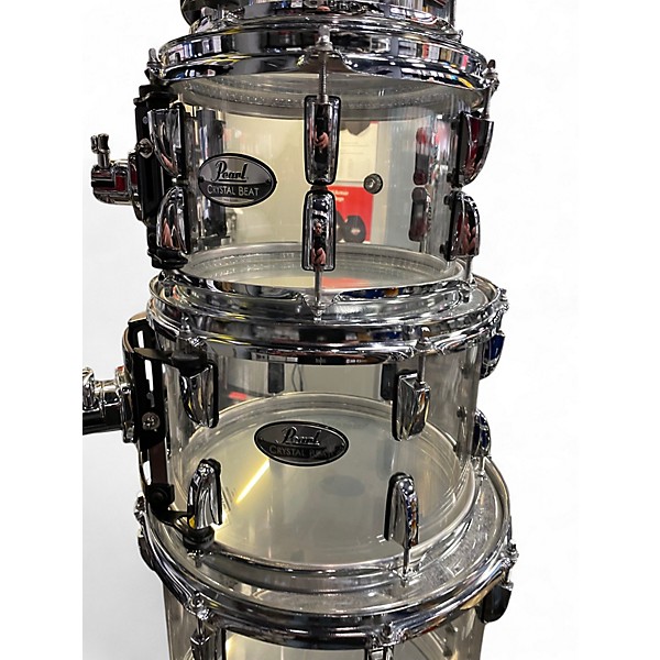 Used 2020s Pearl 6 Piece Crystal Beat Ultra Clear Drum Kit