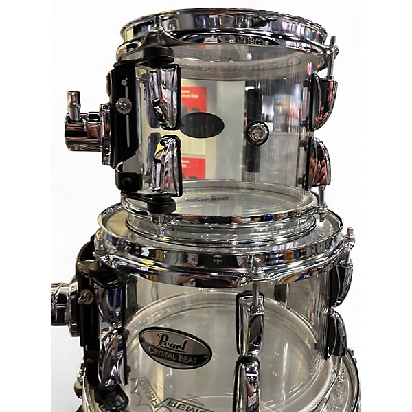 Used 2020s Pearl 6 Piece Crystal Beat Ultra Clear Drum Kit