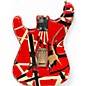 Used EVH Striped Series Frankie Red with Black and White Stripes Solid Body Electric Guitar