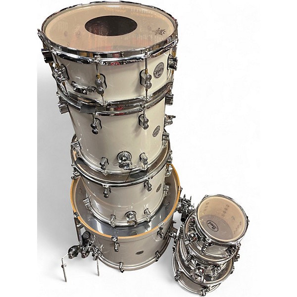 Used PDP by DW 7 Piece Concept Series Pearl White Drum Kit