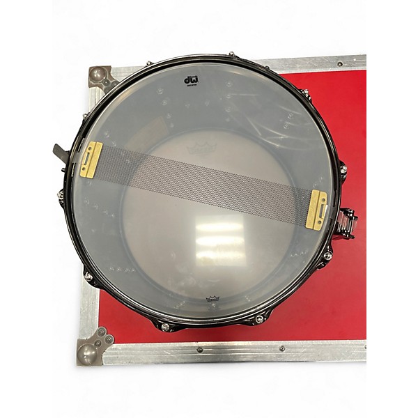 Used DW 8X14 Collector's Series Snare Satin Black Over Brass Drum