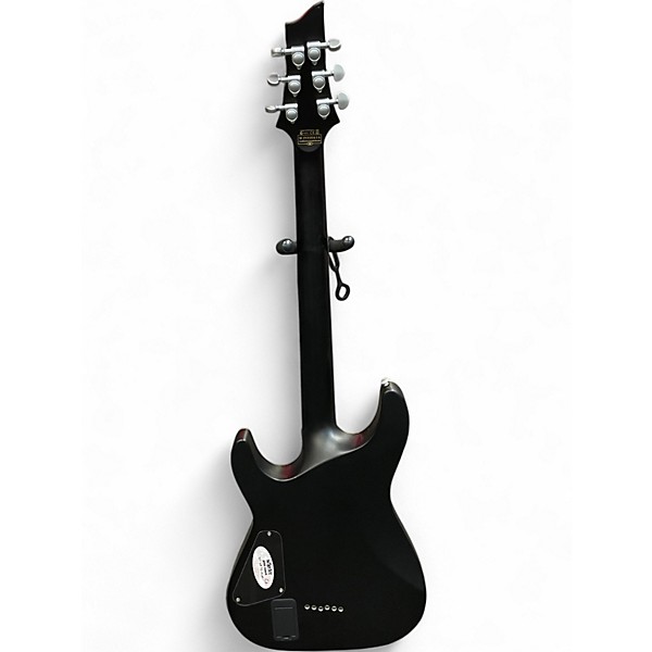 Used Schecter Guitar Research Damien Platinum Satin Black Solid Body Electric Guitar