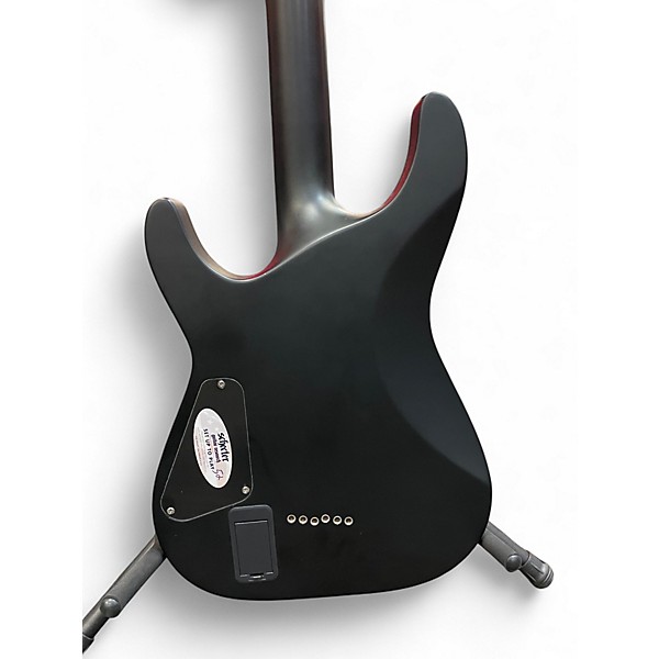 Used Schecter Guitar Research Damien Platinum Satin Black Solid Body Electric Guitar