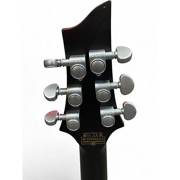 Used Schecter Guitar Research Damien Platinum Satin Black Solid Body Electric Guitar