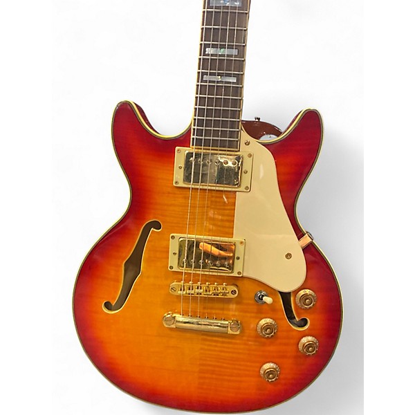 Used Jay Turser JT134DC Burst Hollow Body Electric Guitar