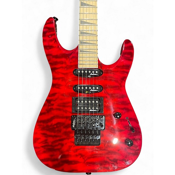 Used Jackson JS34Q Dinky DKAM Transparent Red Solid Body Electric Guitar