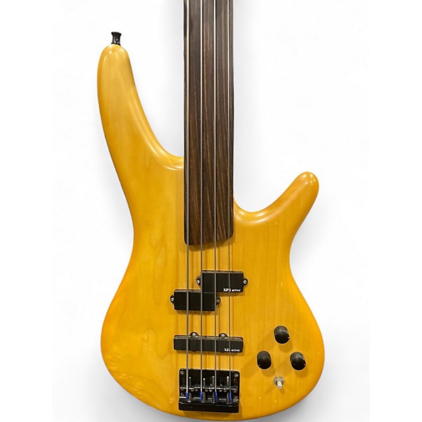 Used 1980s Ibanez SDGR Fretless Faded Yellow Electric Bass Guitar