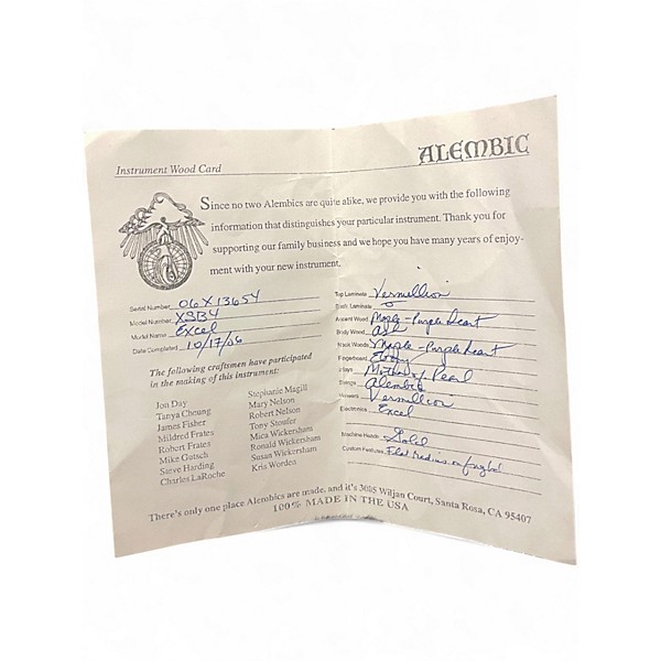 Used ALEMBIC EXCEL Natural Electric Bass Guitar