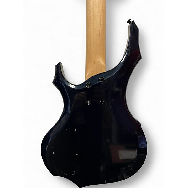 Used ESP LTD F205 5 String Chrome Blue Electric Bass Guitar