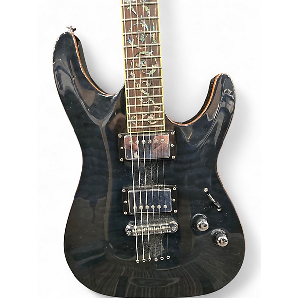 Used Schecter Guitar Research C1 Classic Trans Black Solid Body Electric Guitar