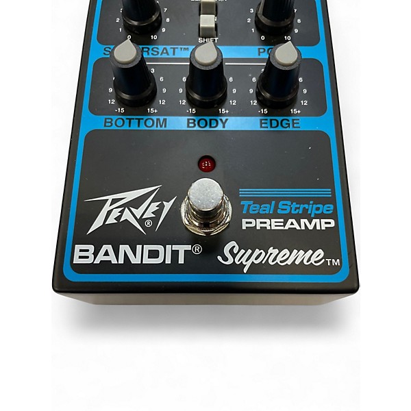 Used Peavey Bandit Supreme Teal Stripe Preamp Black and Teal Effect Pedal