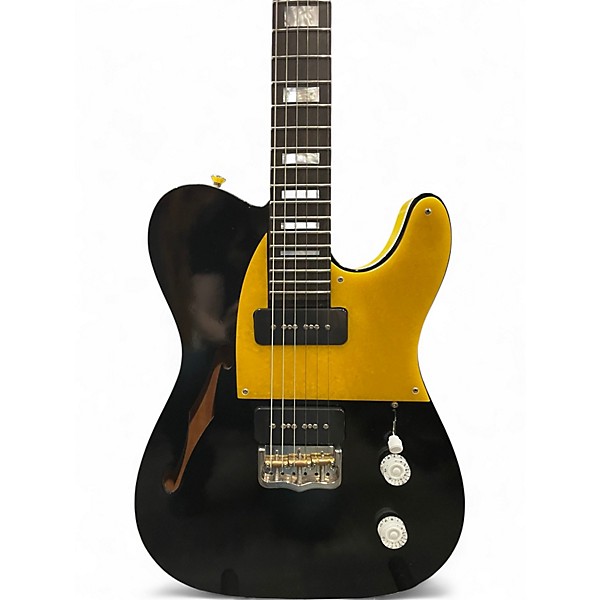 Used Moon Guitars "T" Style Black and Yellow Solid Body Electric Guitar