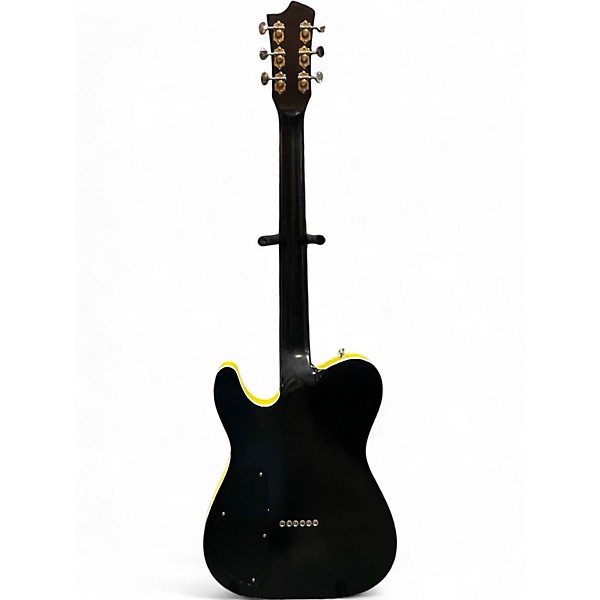 Used Moon Guitars "T" Style Black and Yellow Solid Body Electric Guitar