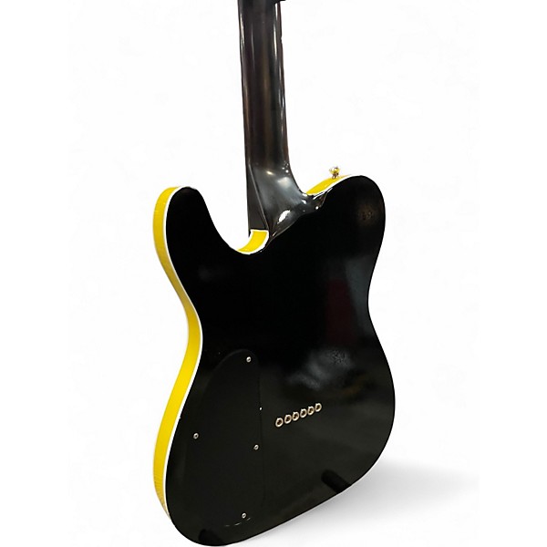 Used Moon Guitars "T" Style Black and Yellow Solid Body Electric Guitar