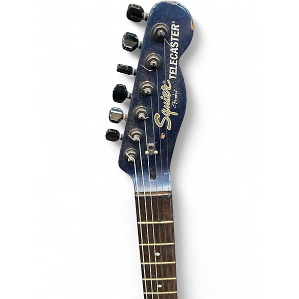 Used Squier Double Fat Tele Deluxe Metallic Blue Solid Body Electric Guitar