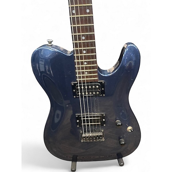 Used Squier Double Fat Tele Deluxe Metallic Blue Solid Body Electric Guitar