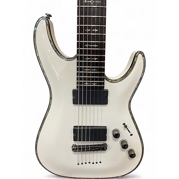 Used 2008 Schecter Guitar Research Hellraiser C7 7 String Alpine White Solid Body Electric Guitar