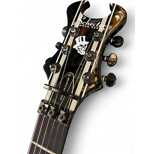 Used Schecter Guitar Research Synyster Gates Signature Custom Black and White Solid Body Electric Guitar