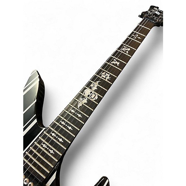 Used Schecter Guitar Research Synyster Gates Signature Custom Black and White Solid Body Electric Guitar